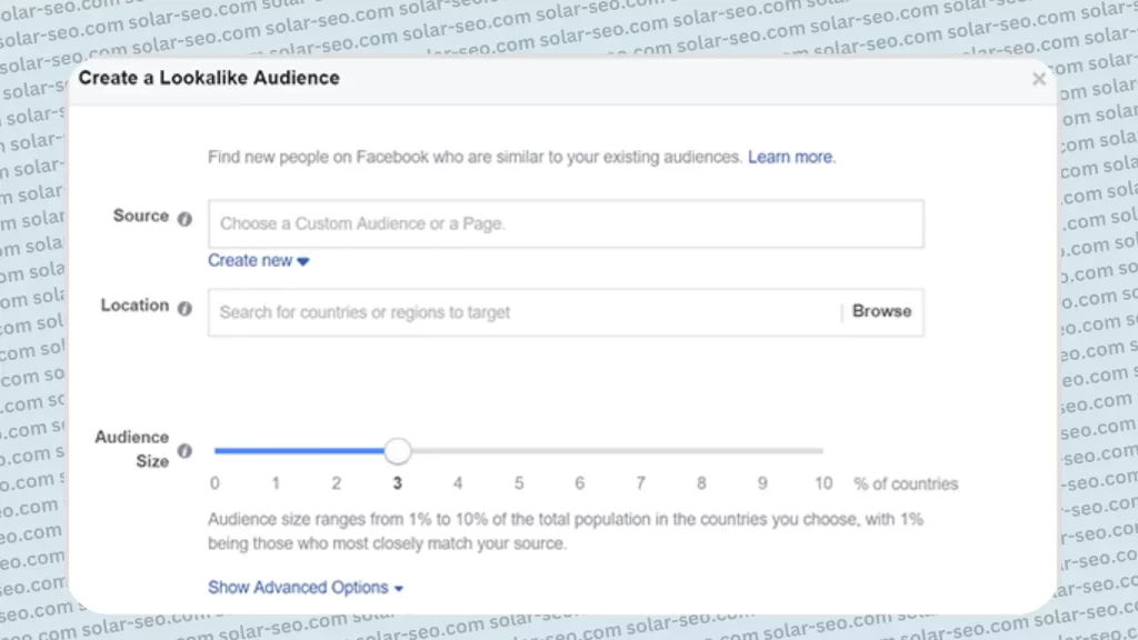 Creating Lookalike Audience for Solar Ads